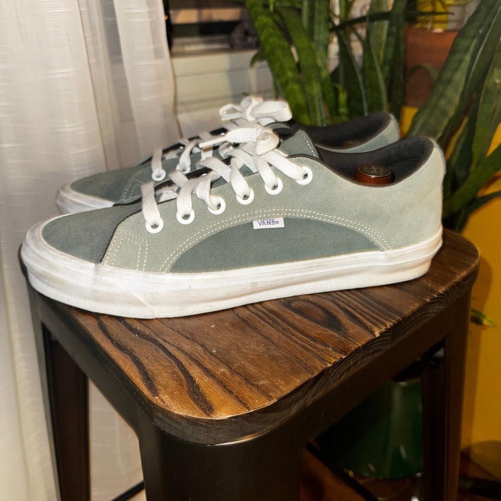Vans Vault OG Lampin LX Green Suede Men 12 Low Top Skate Shoes